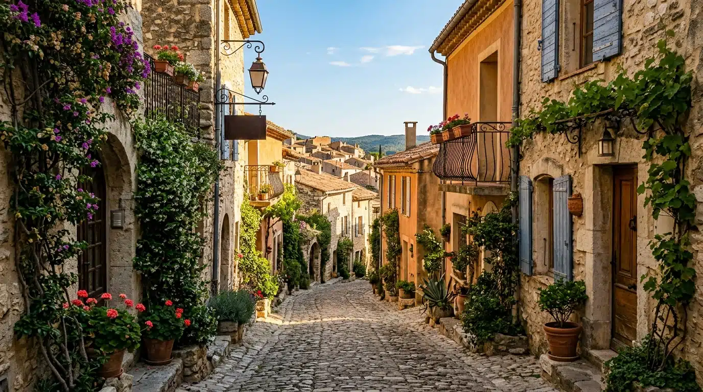 Ruelle pavée du village perché de La Roque-sur-Cèze
