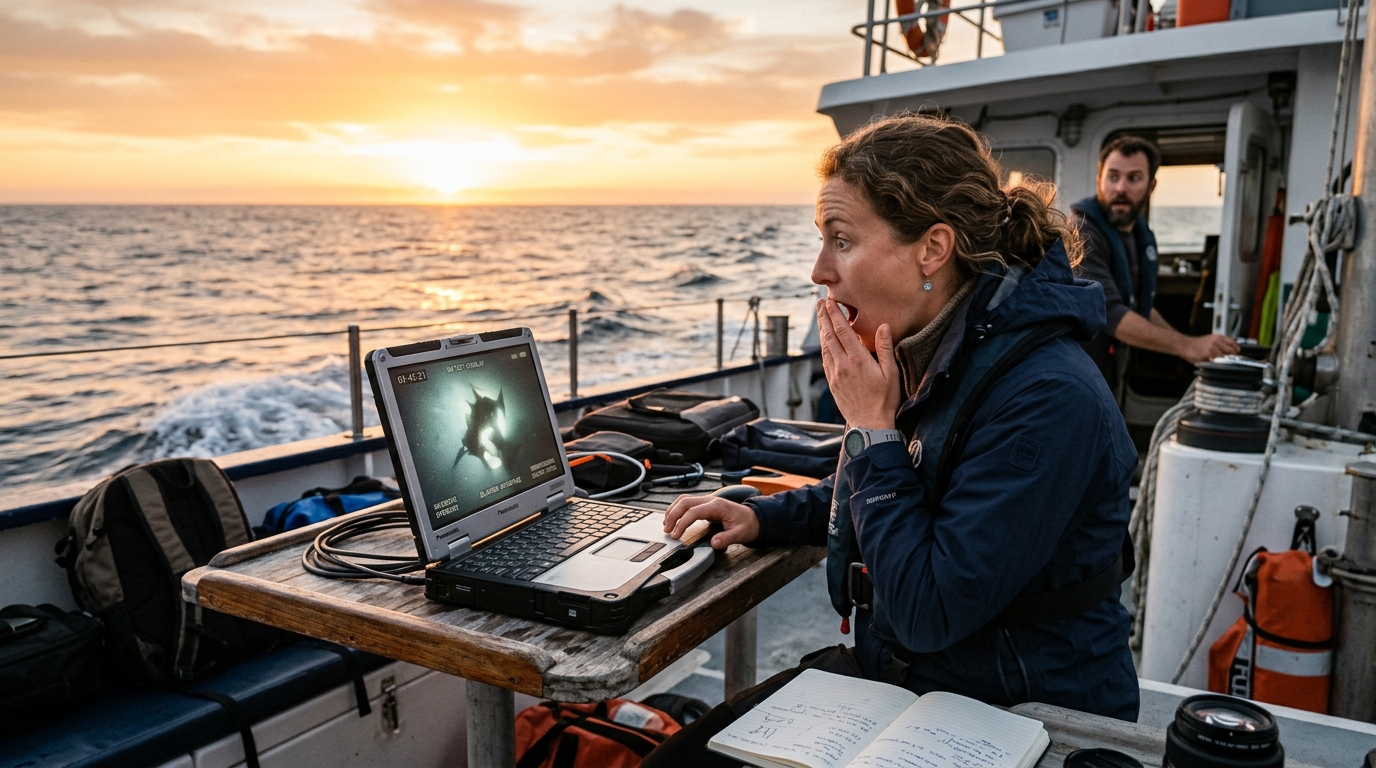 Scientifique stupéfait devant les images des orques