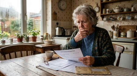 Retraité inquiet consultant son relevé de pension