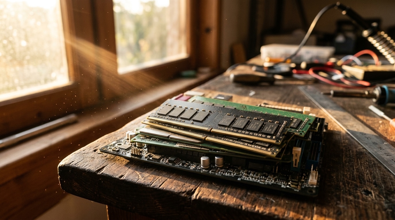 Gros plan sur des modules de mémoire RAM