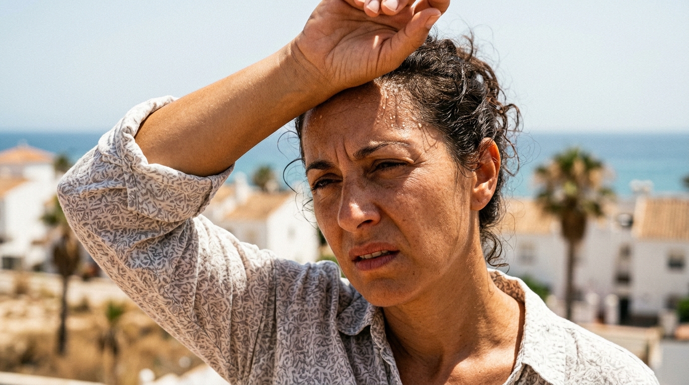 Personne épuisée par la canicule en extérieur