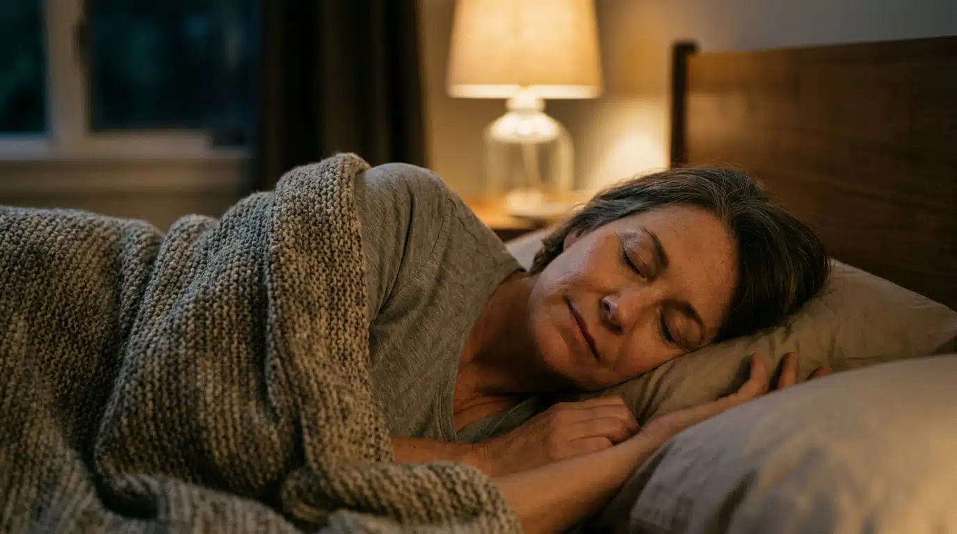 Personne endormie paisiblement dans une chambre tamisée