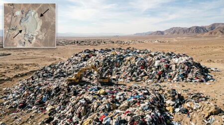 Cette montagne de 60 000 tonnes de vêtements venus d'Europe se voit désormais depuis l'espace