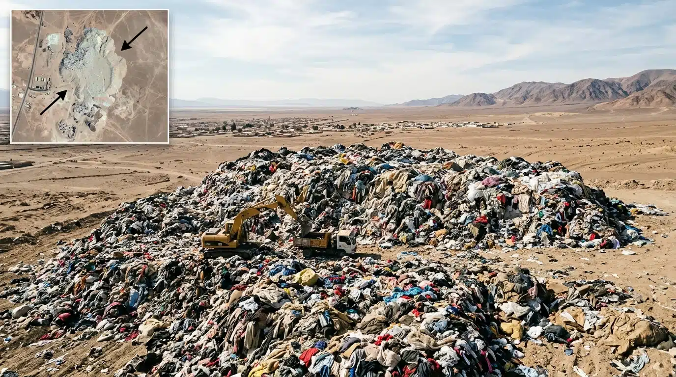 Cette montagne de 60 000 tonnes de vêtements venus d'Europe se voit désormais depuis l'espace