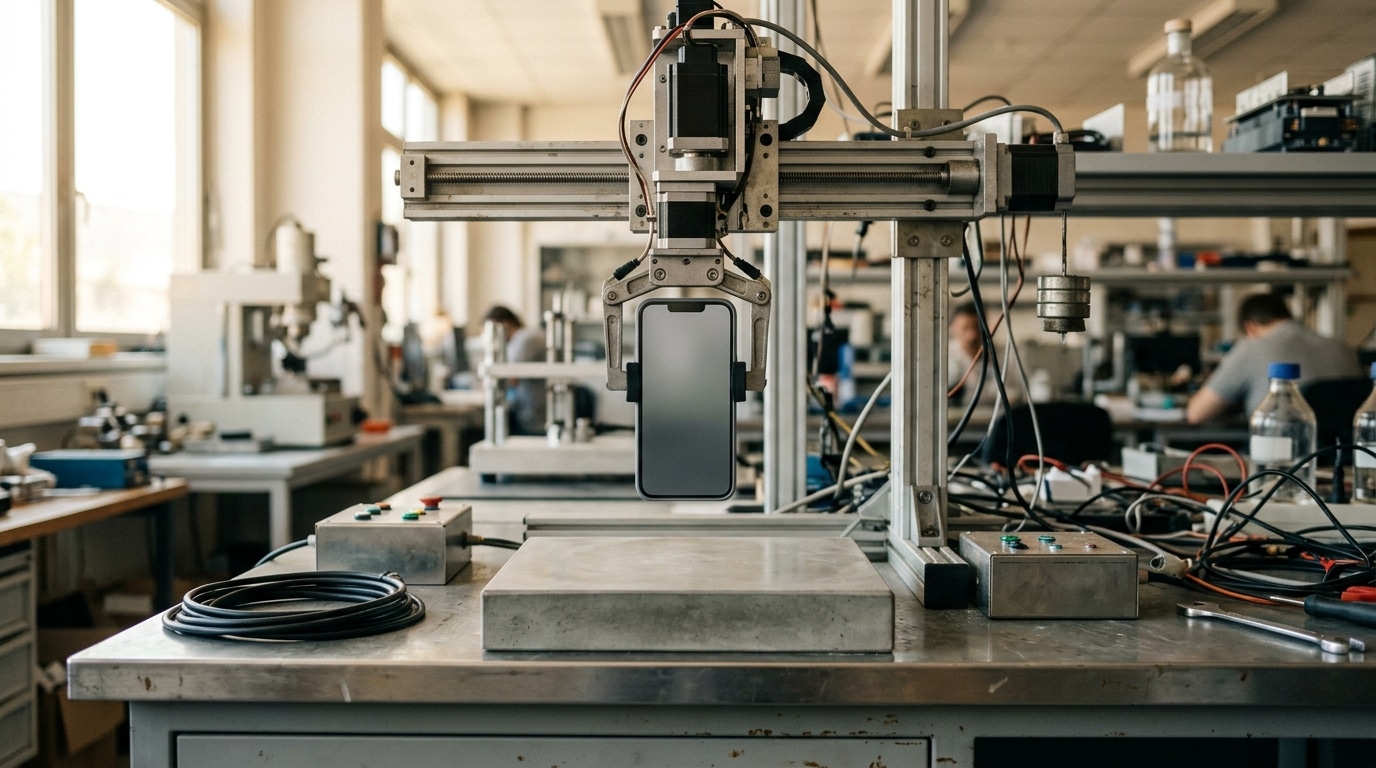 Machine de test de chute pour smartphone en laboratoire