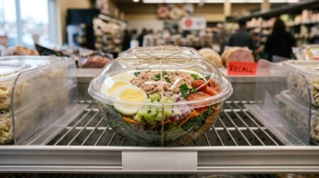 Bol de salade de crudités au thon en rayon réfrigéré