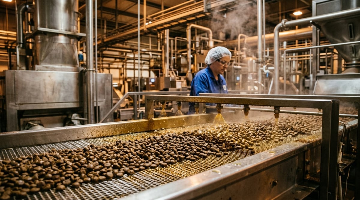 Chaîne de production industrielle de croquettes pour chien