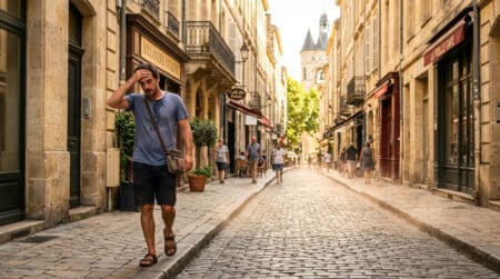 Chaleur intense dans les rues de Bordeaux en été
