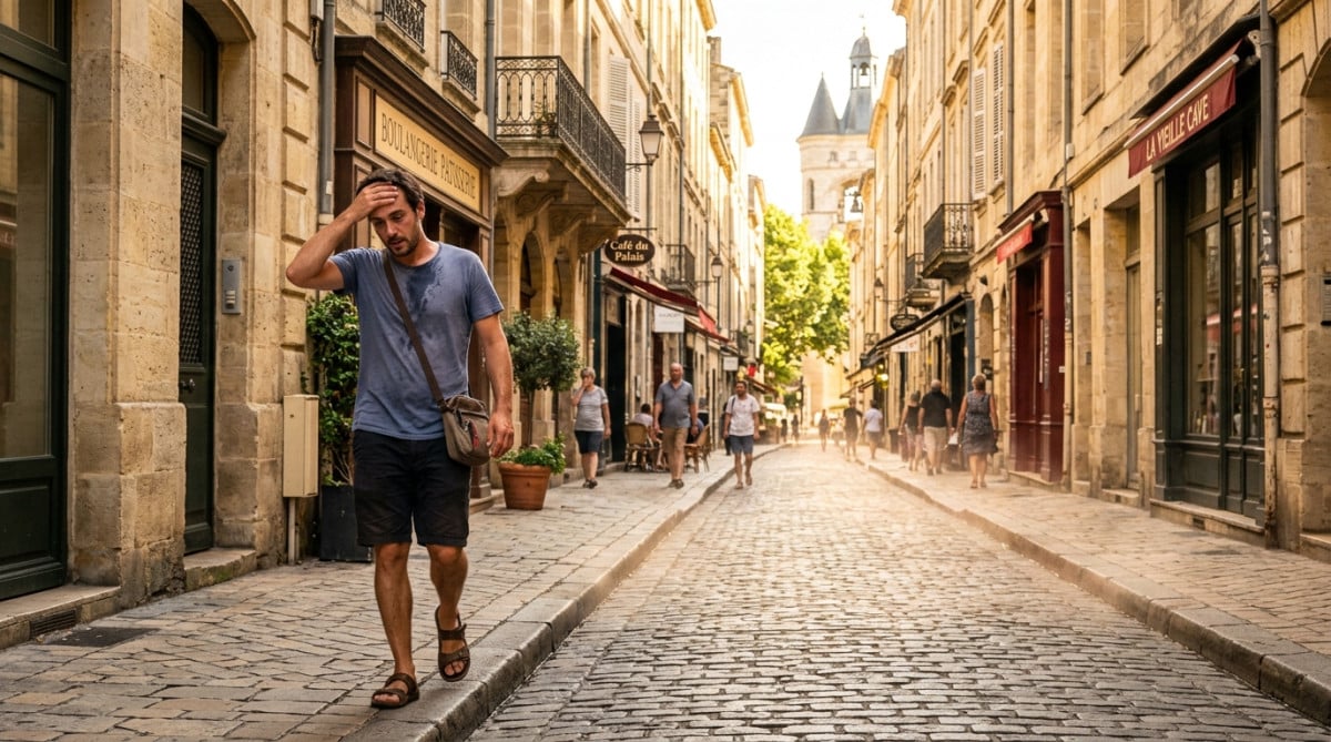 Chaleur intense dans les rues de Bordeaux en été