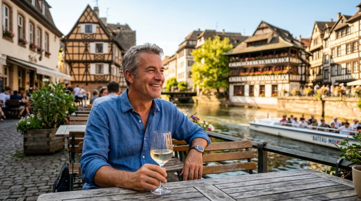 Chaleur sèche et soleil sur une terrasse à Strasbourg