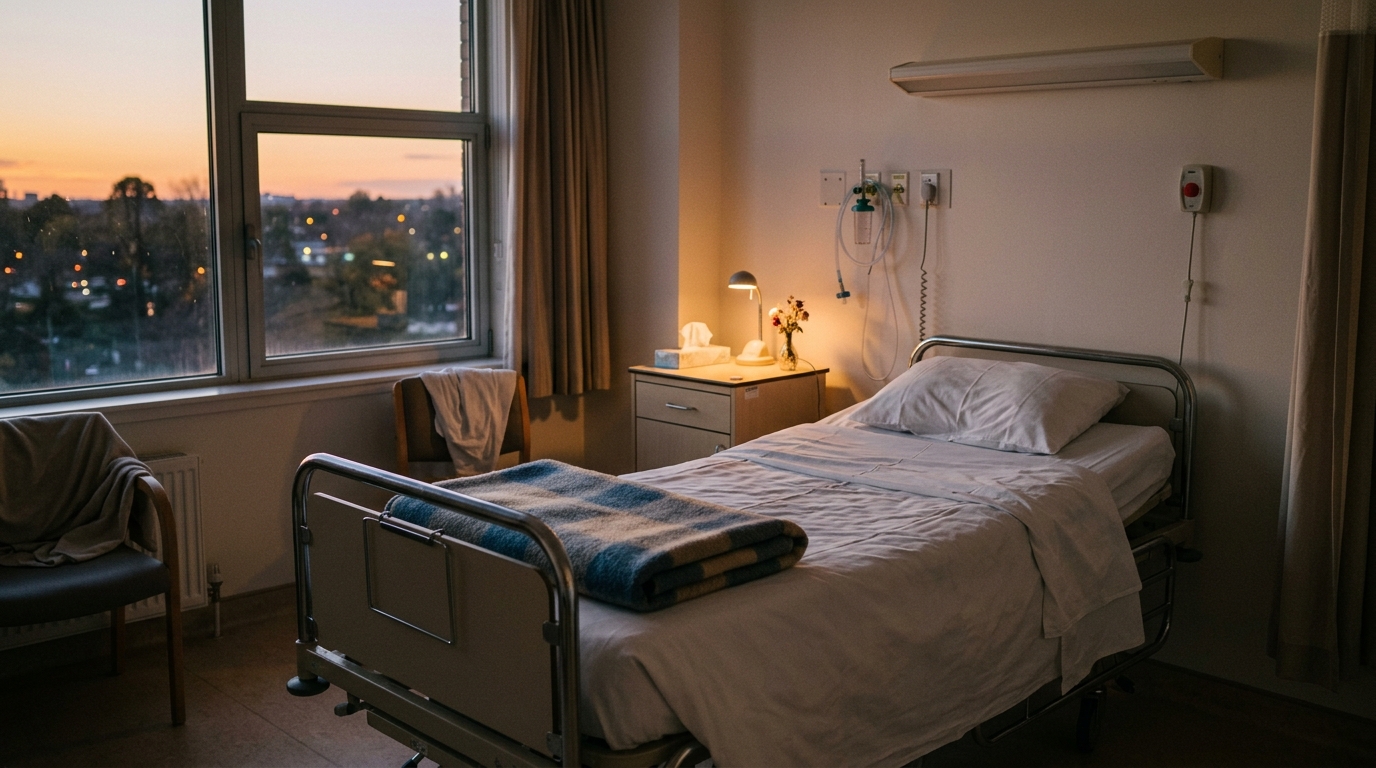 Chambre d'hôpital vide après le décès de Gabriel Barros