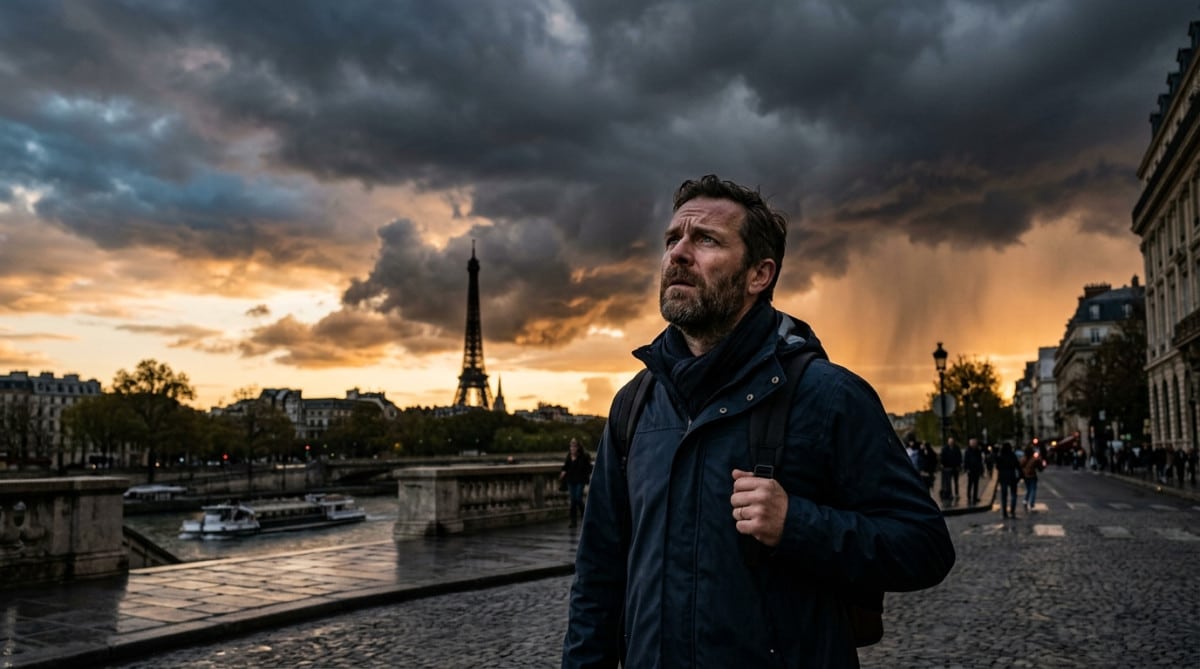Ciel orageux menaçant au-dessus de Paris