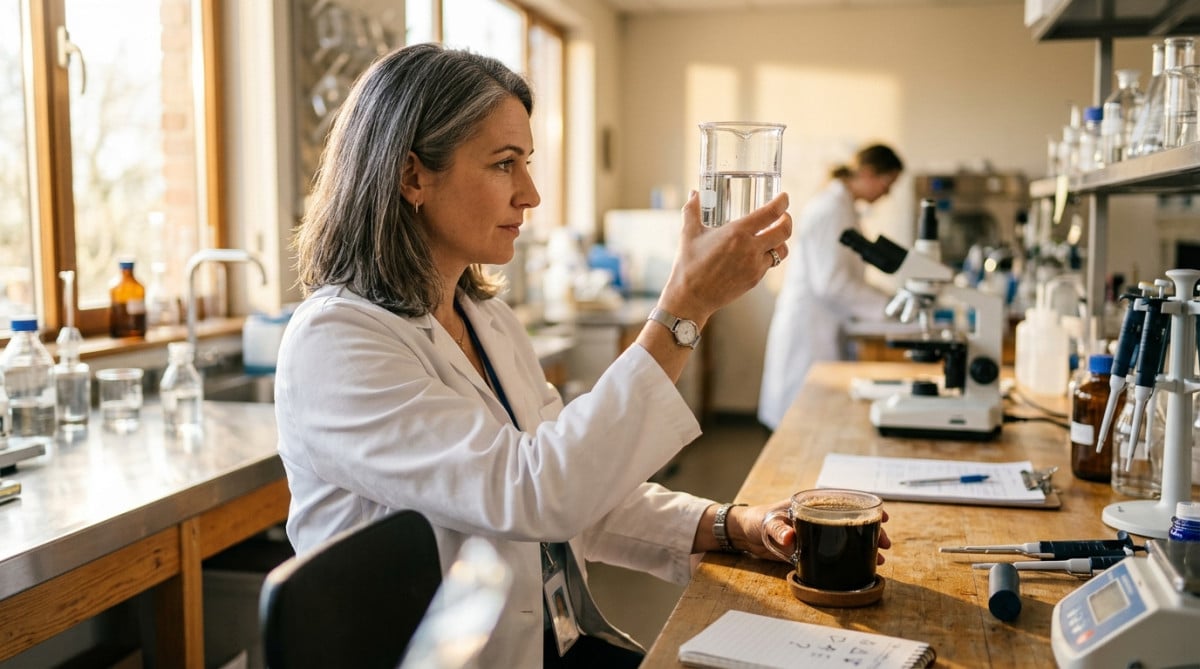 Comparaison scientifique entre café et verre d'eau