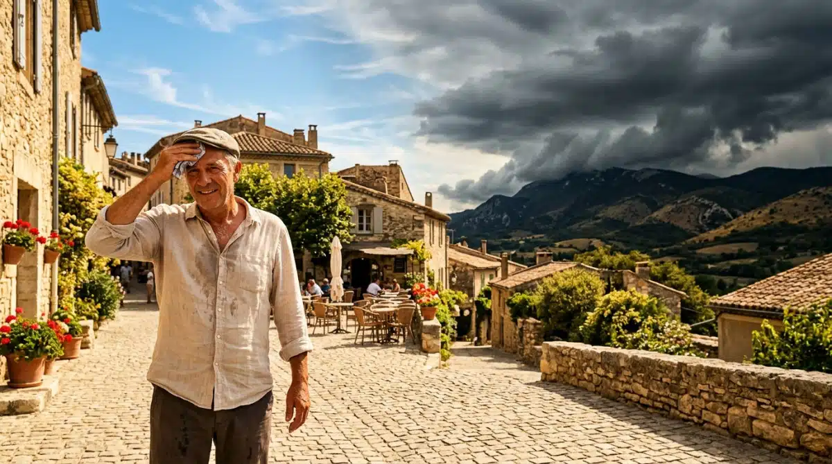 Contraste entre chaleur du Sud et orage qui approche