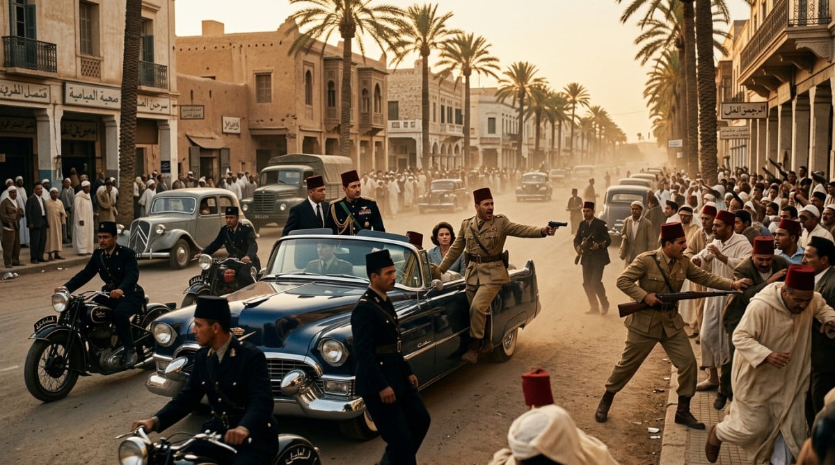 Cortège royal marocain visé par un attentat en 1958