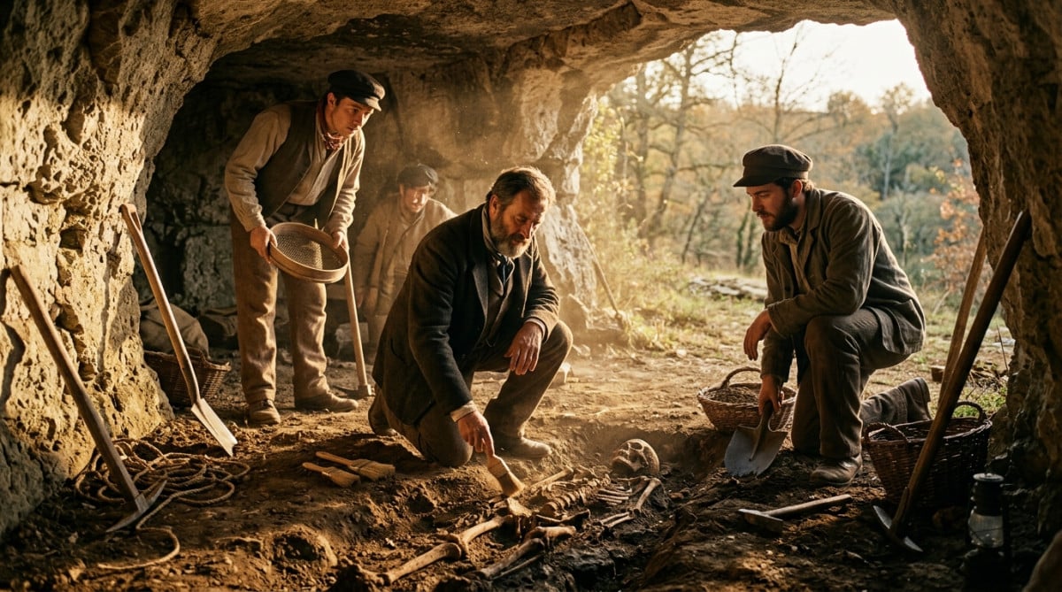 Découverte des squelettes de Cro-Magnon en 1868 en Dordogne