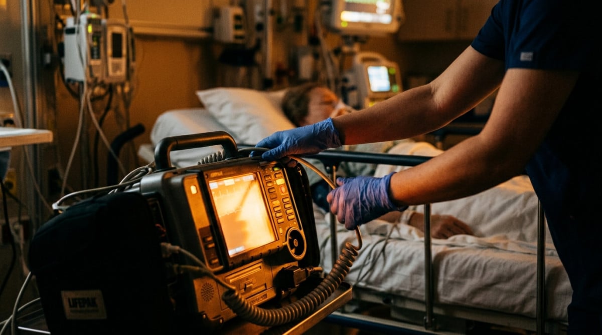 Défibrillateur automatique prêt à être utilisé en urgence