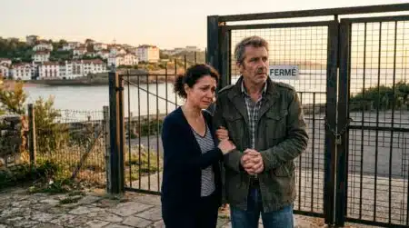 Parents inquiets devant un centre de loisirs fermé à Biarritz