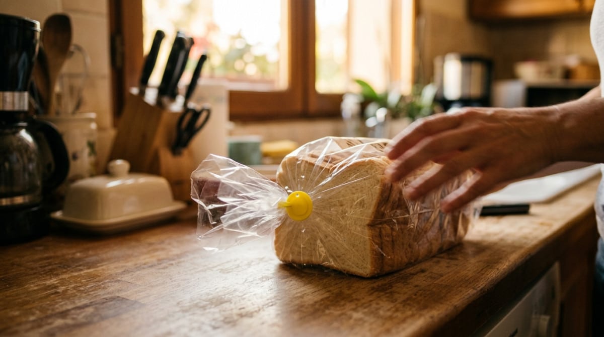 Editorial press photograph illustrating: Ce petit rond en plastique jaune sur ton pain de mie t'indi