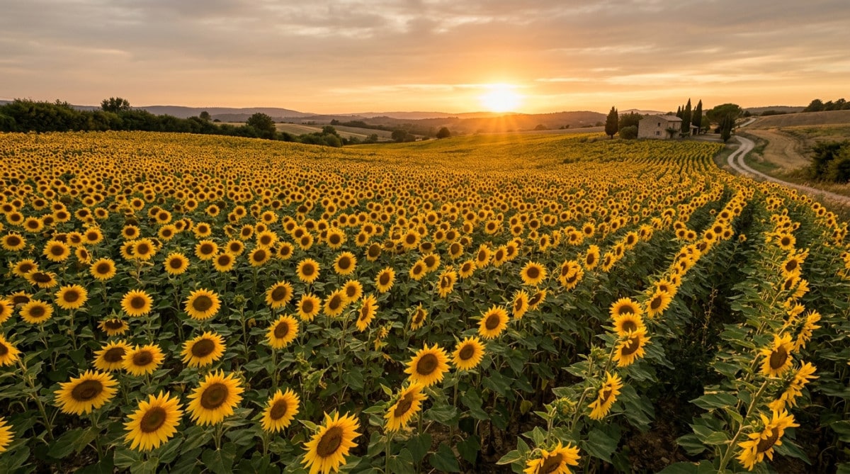 Editorial press photograph illustrating: Les tournesols suivent le soleil toute leur vie : la réalit