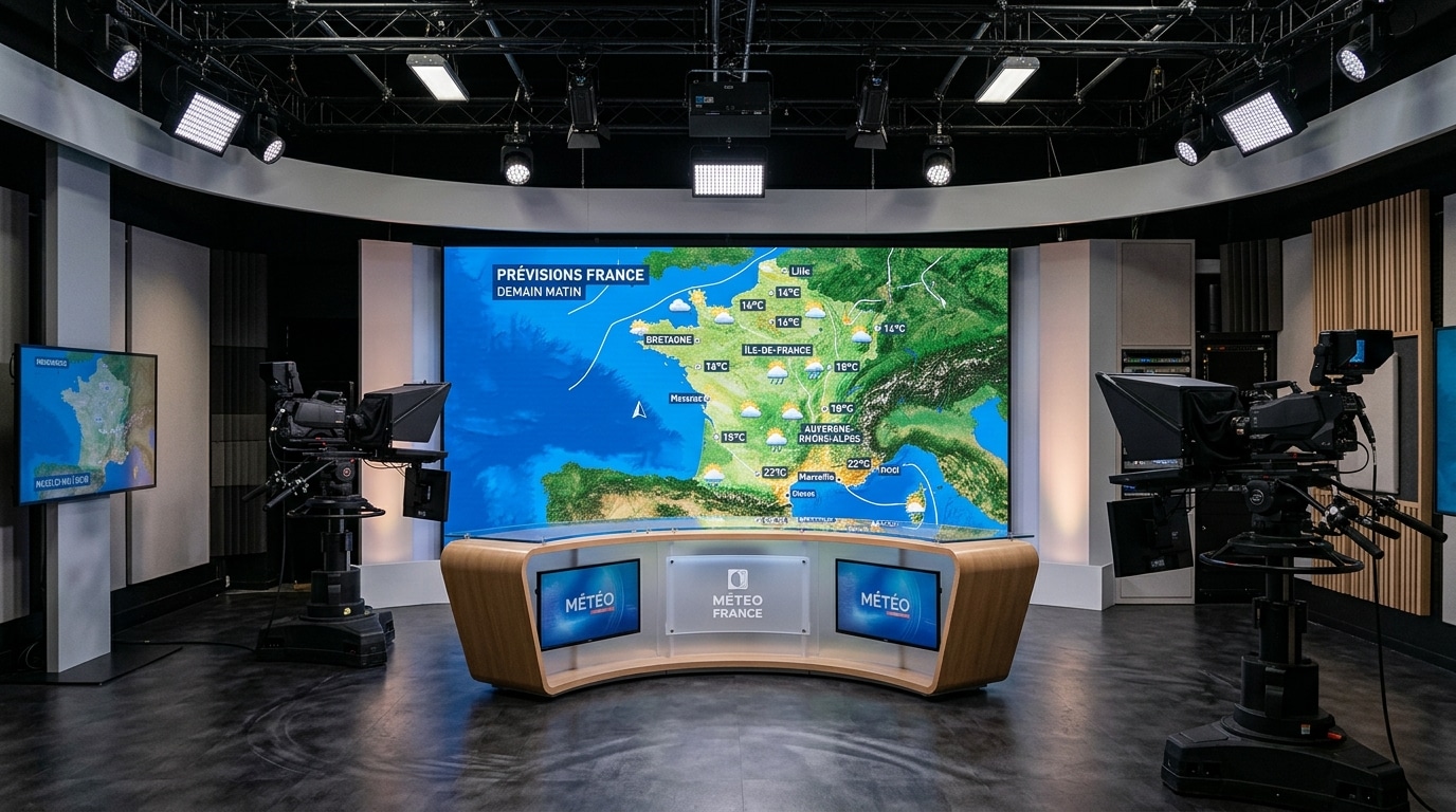 Le plateau météo de TF1, où Catherine Laborde a officié pendant près de trente ans