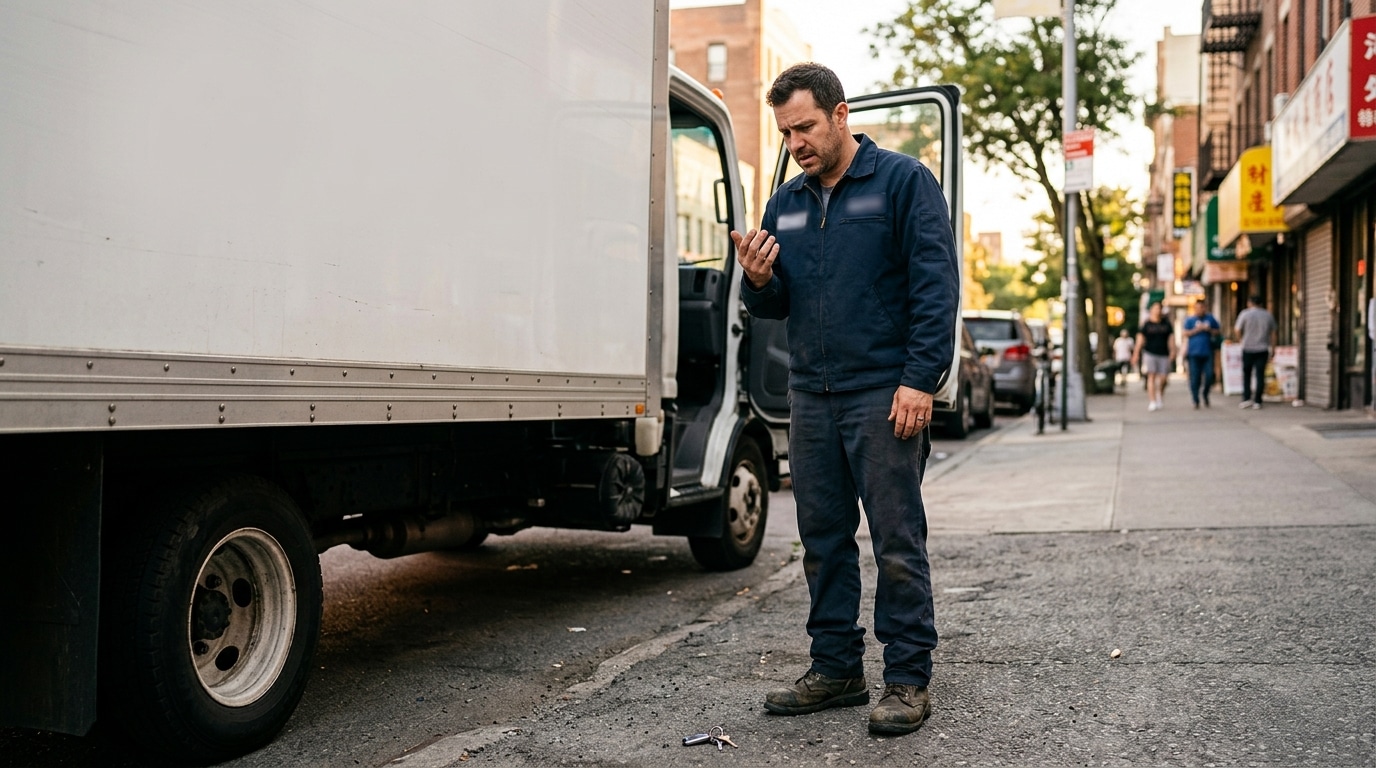 Homme regardant sa main droite avec inquiétude