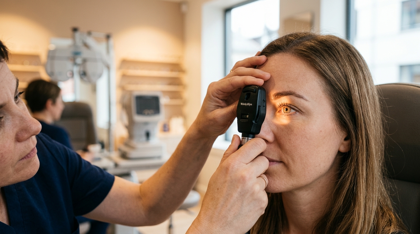 Examen ophtalmologique du nerf optique en clinique