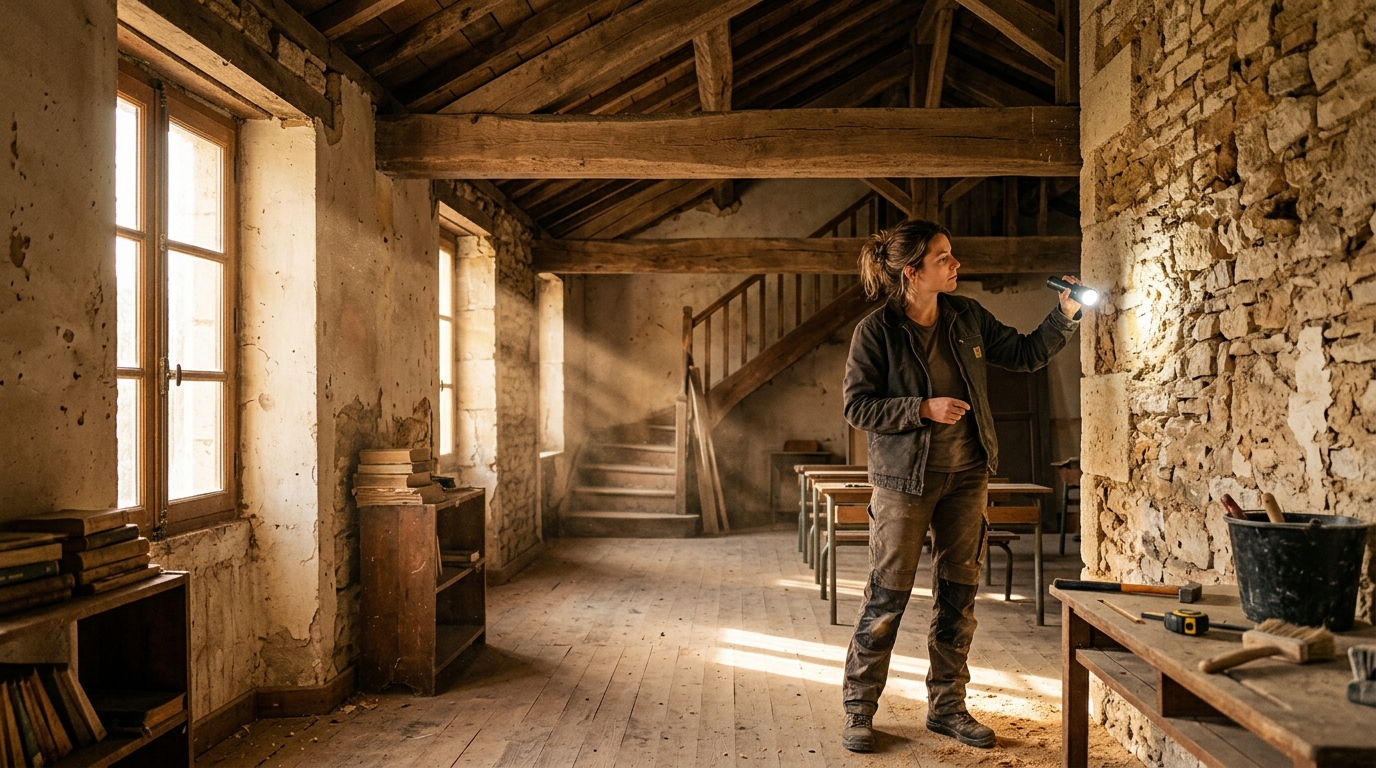 Rénovation d'une ancienne école de village en Bretagne