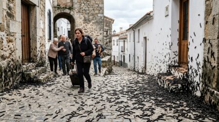 En Espagne, des milliers de vers noirs envahissent un village et forcent les habitants à fuir leurs maisons
