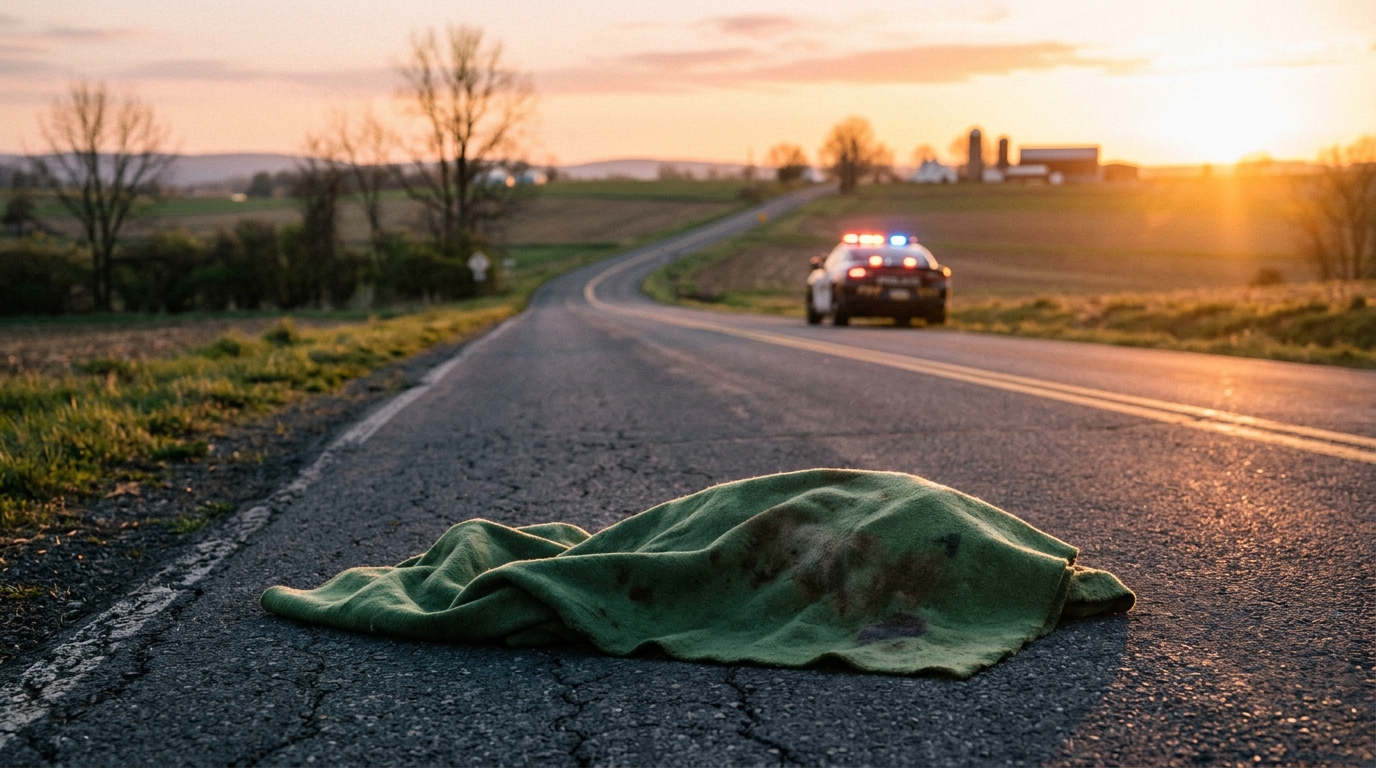 Route de Pennsylvanie à l'aube où l'enfant a été retrouvé