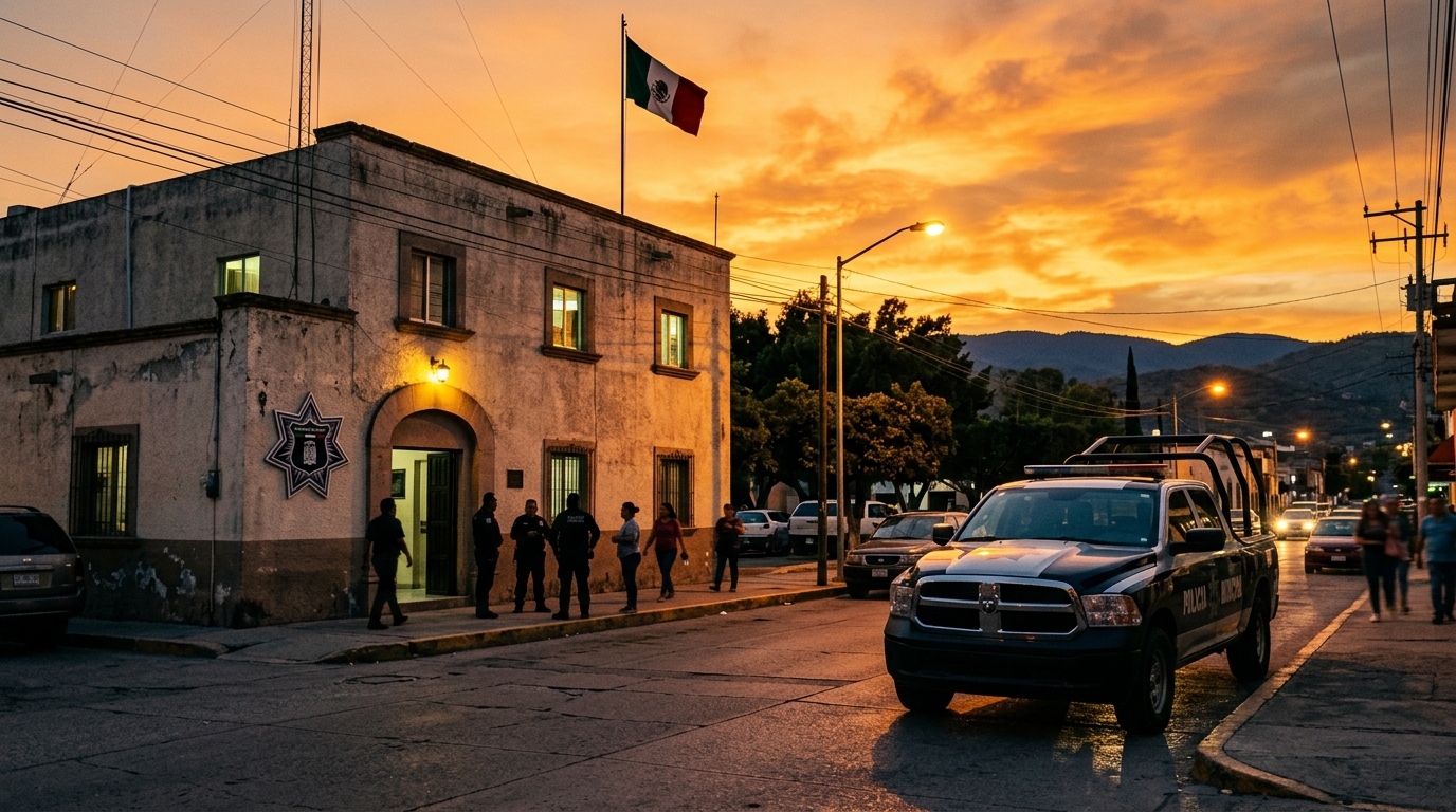 Poste de police municipal de Veracruz au crépuscule