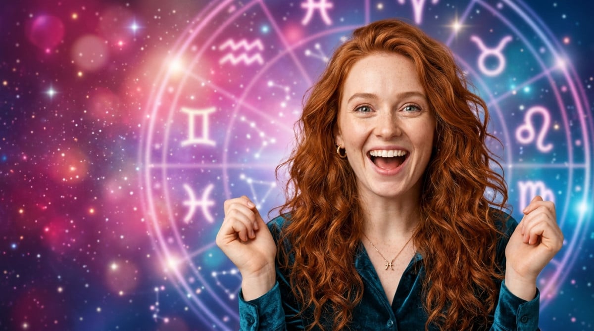 Femme souriante contemplant un ciel étoilé mystique au crépuscule, horoscope du 10 juillet 2026
