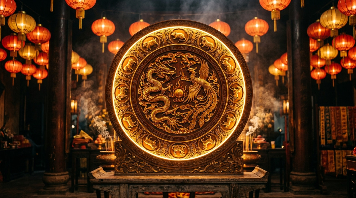 Femme souriante sous un ciel étoilé symbolisant l'horoscope chinois du 14 juillet 2026