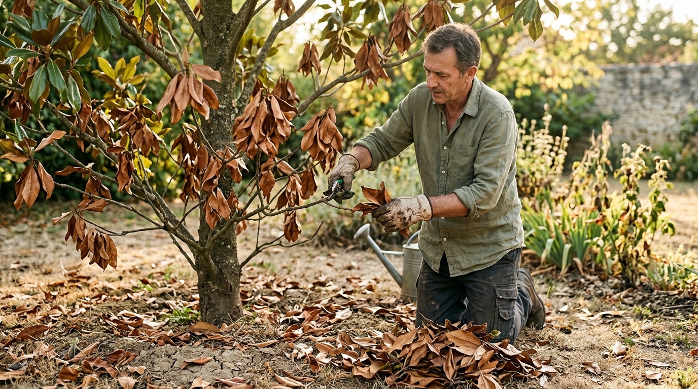 Feuilles brûlées, chute massive : ce geste d'août peut encore sauver votre magnolia après la canicule