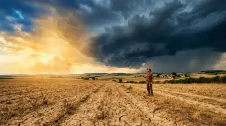 Ciel contrasté entre chaleur et orage menaçant