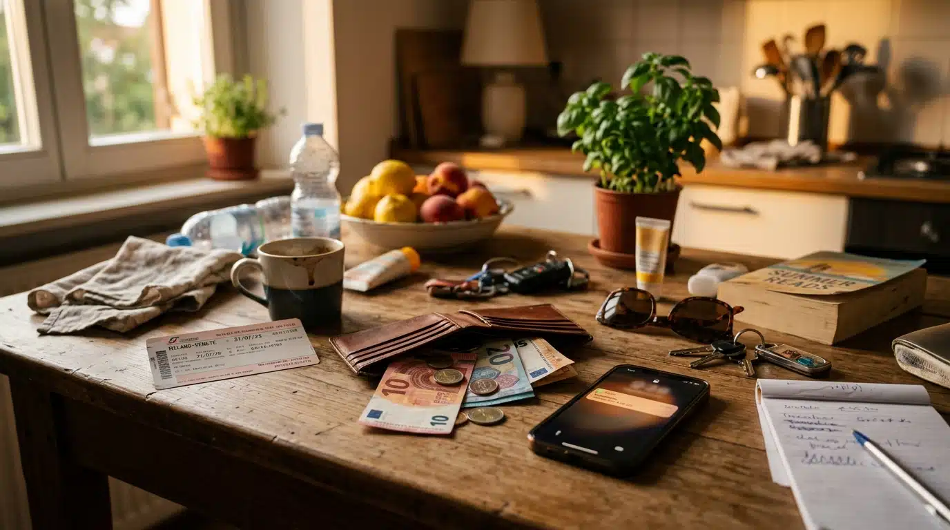 Portefeuille ouvert et billets près d'un smartphone allumé