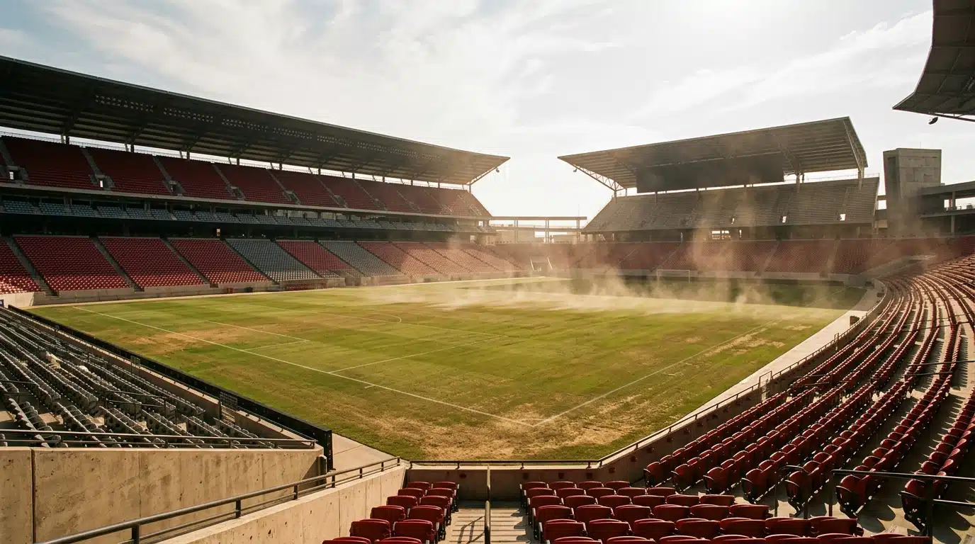 Stade vide sous une chaleur écrasante au Texas