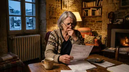 Habitant regardant sa facture de chauffage avec inquiétude