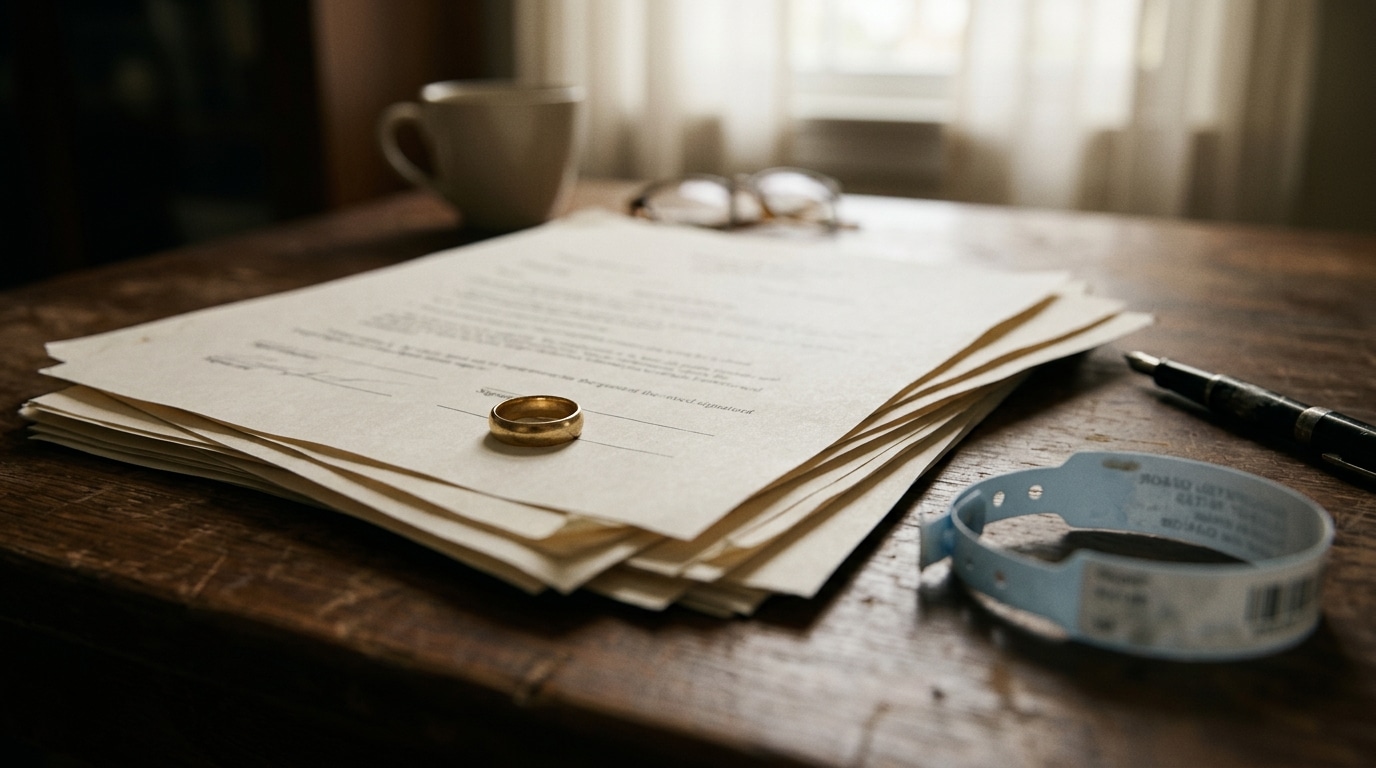 Alliance posée sur des documents de divorce