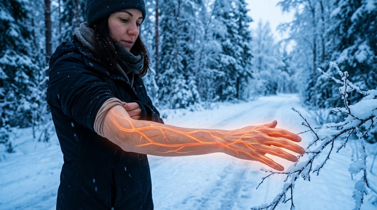 Illustration de la circulation sanguine dans les mains