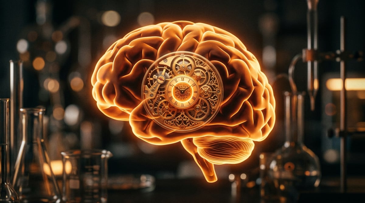 Illustration de l'horloge biologique interne du cerveau humain