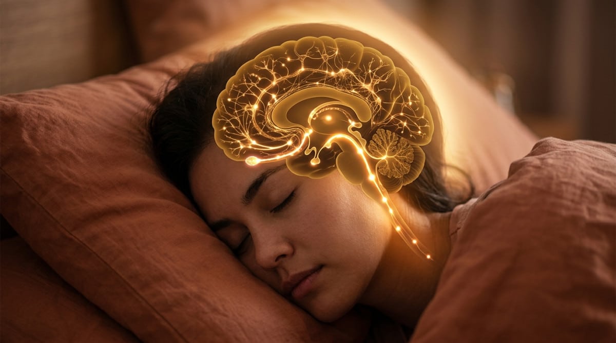 Illustration du cerveau humain pendant le sommeil profond