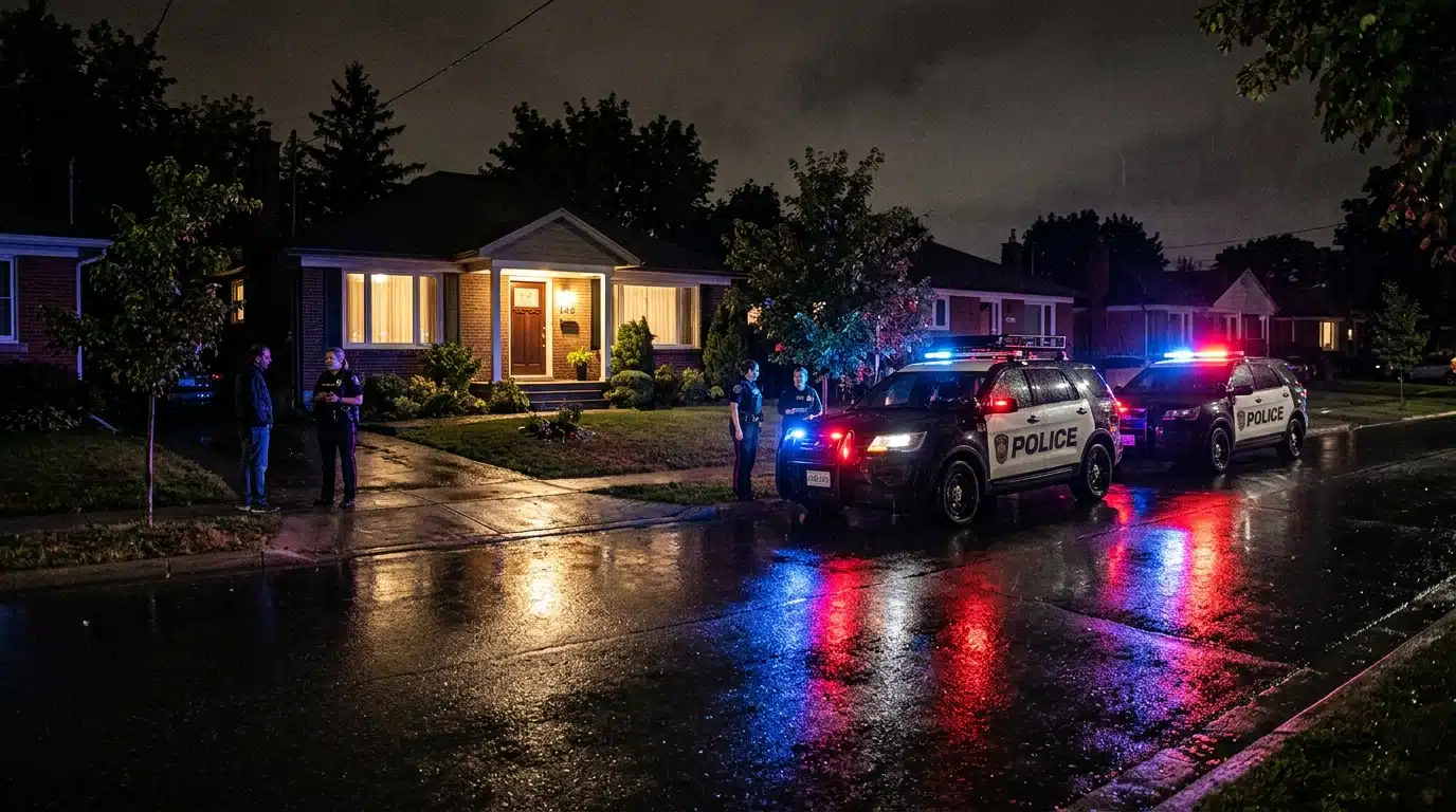 Maison de Burien encerclée par la police la nuit