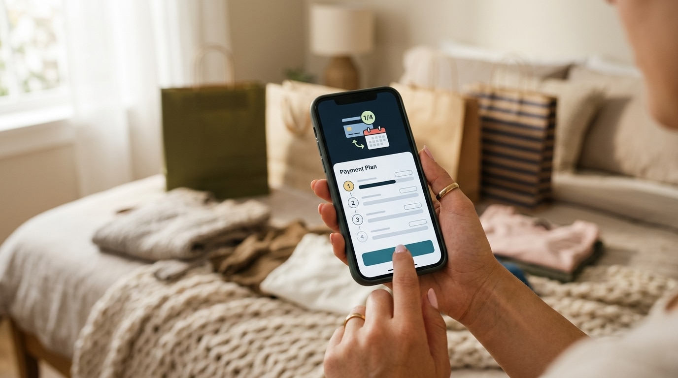 Main tenant un smartphone avec écran de paiement