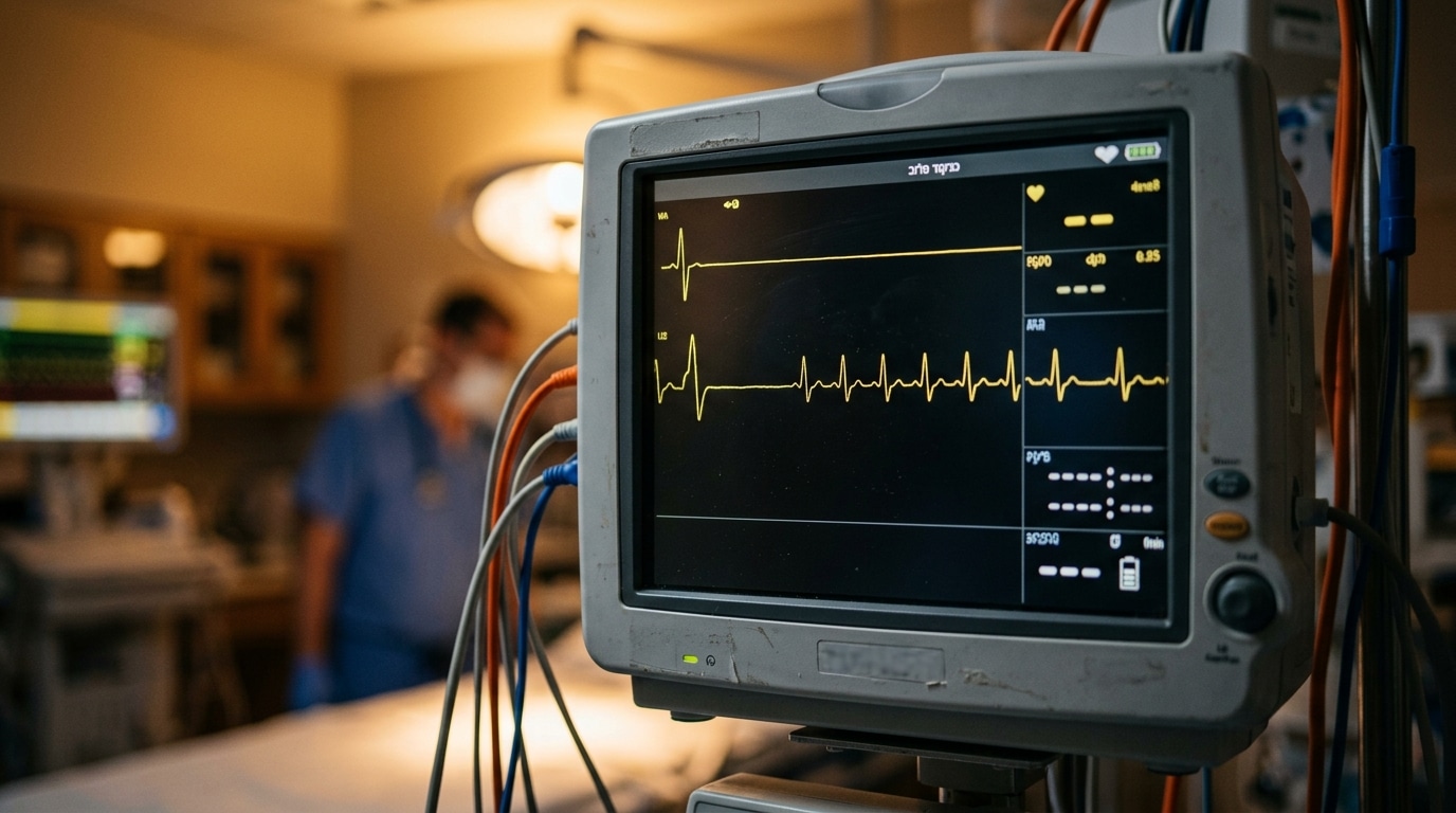 Moniteur cardiaque affichant un retour de battement de cœur