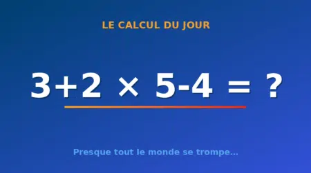Le calcul du jour : 3+2 × 5-4 — vendredi 17 juillet 2026