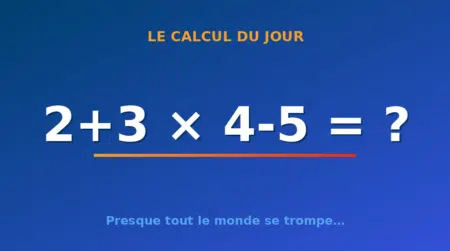 Le calcul du jour : 2+3 × 4-5 — dimanche 19 juillet 2026