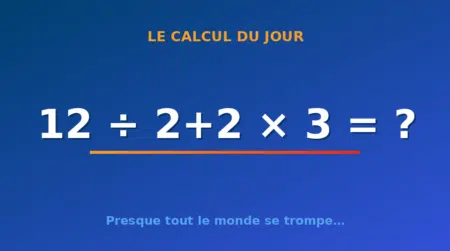 Le calcul du jour : 12 ÷ 2+2 × 3 — mardi 21 juillet 2026