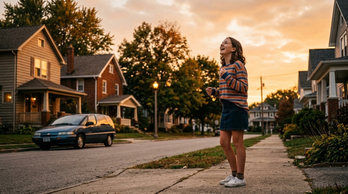Jeune fille dans un quartier américain avant de devenir célèbre