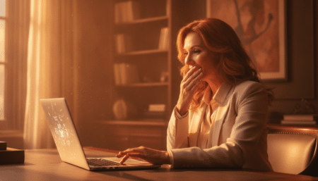 Femme recevant une offre professionnelle inattendue